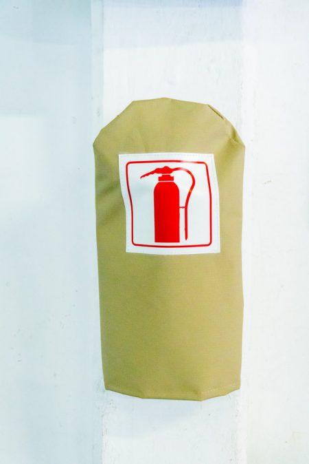 Beige PVC fire hydrant cover