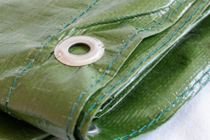 Green rainguard tarpaulin