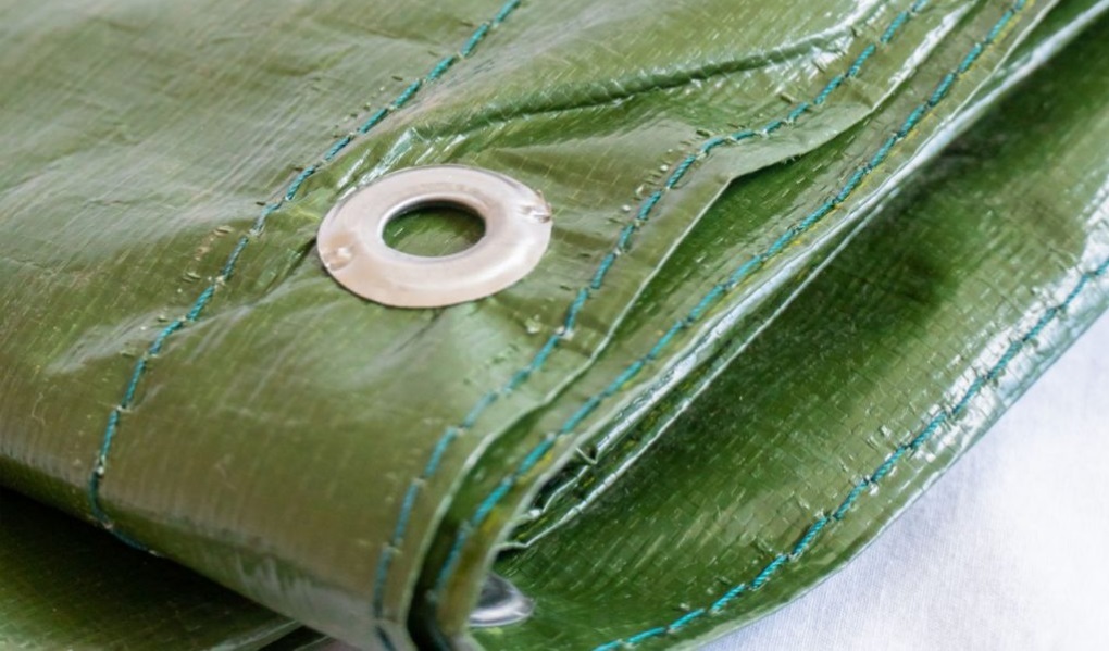 Green rainguard tarpaulin